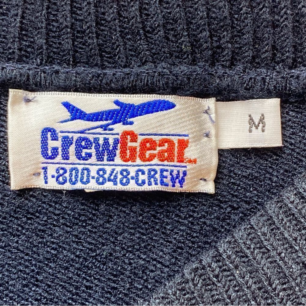 Crew Gear Black V Neck Commando Long Sleeve Sweater Size Medium - Picture 3 of 11